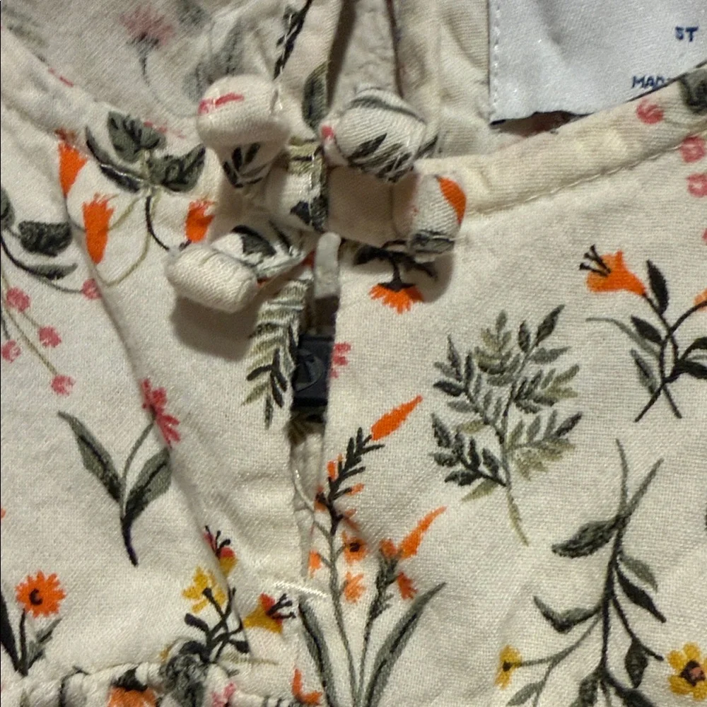 Old Navy‎ Girls Cream Floral Swing Dress Prairie Boho Cotton Sz 5T Long Sleeve